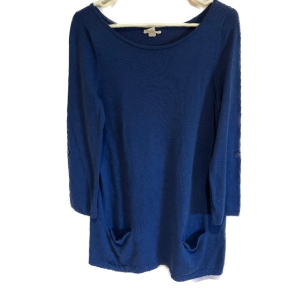 Caslon Blue Tunic Sweater Top Size Medium